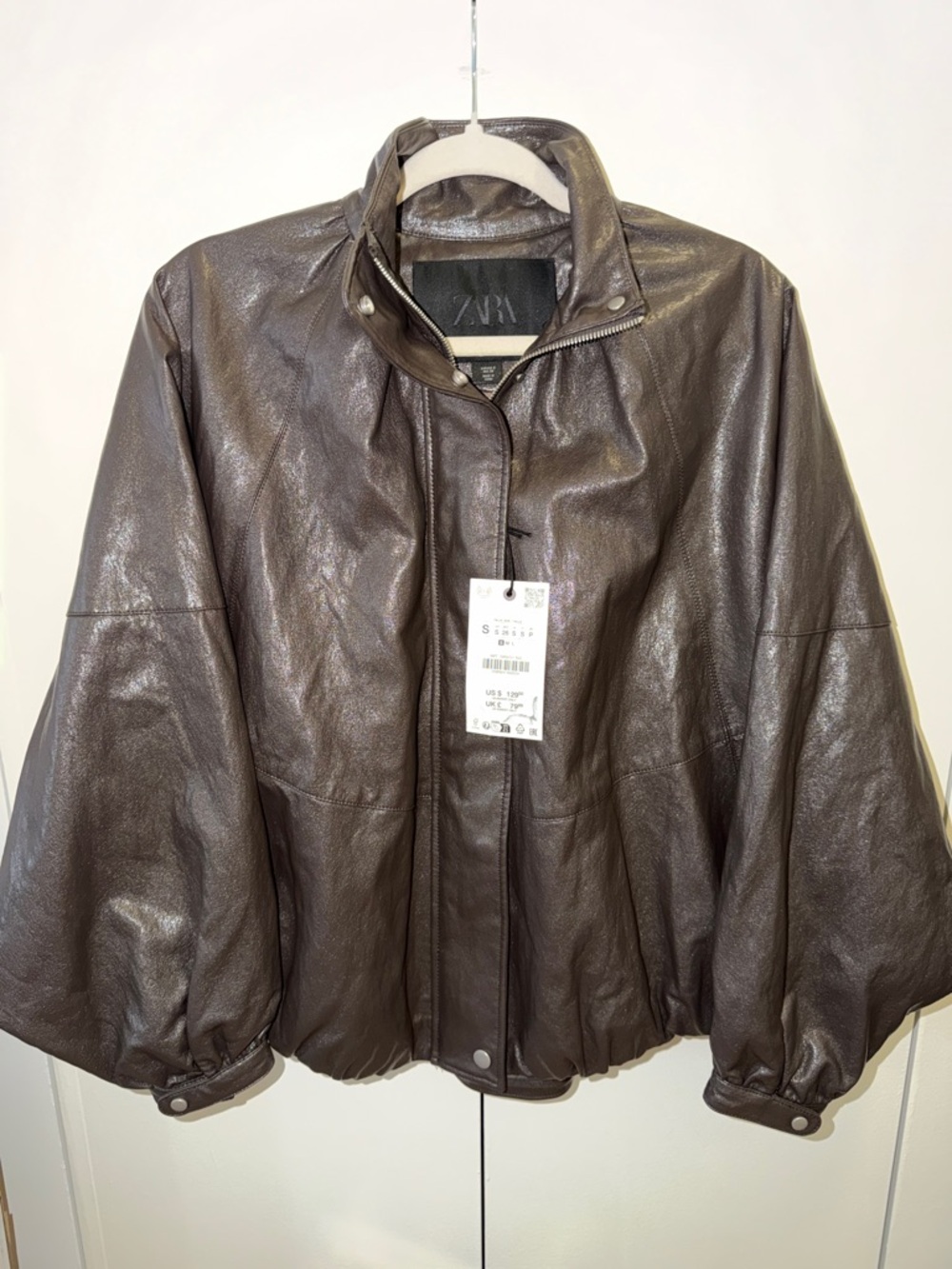 Zara Dark Brown Leather Jacket - Woen’s Classic Bomber